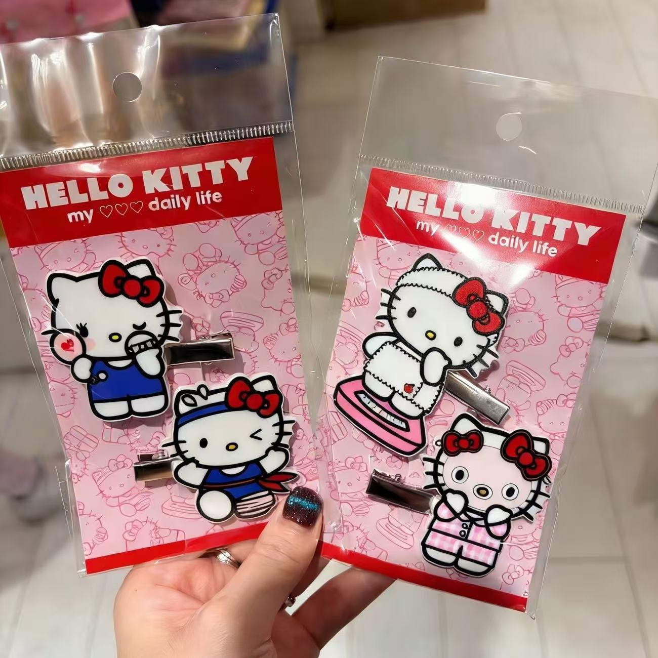 Kids Outdoor Outfit - 2Pcs Hello Kitty Acrylic Hair Clips