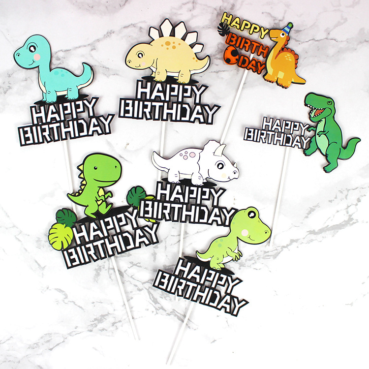 Kids Outdoor Merry Go Round - Cartoon Dinosaur Cupcake Toppers Volcano Jungle