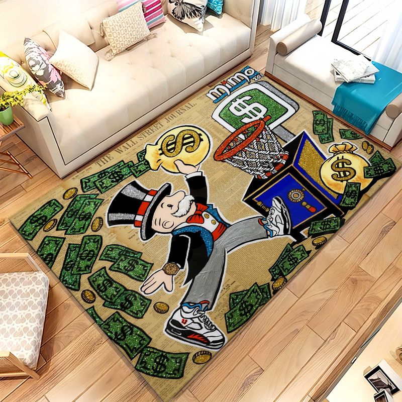 Kids Outdoor Area - Cartoon Monopoly Dollar Game Living Room