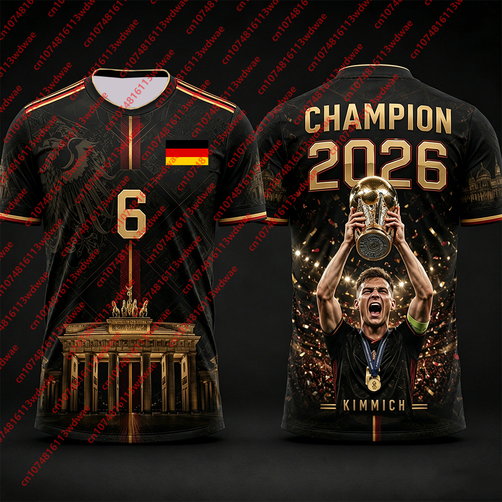 Kids Outdoor Set - 2026 Germany Champion Football T-shirt Quick-Drying