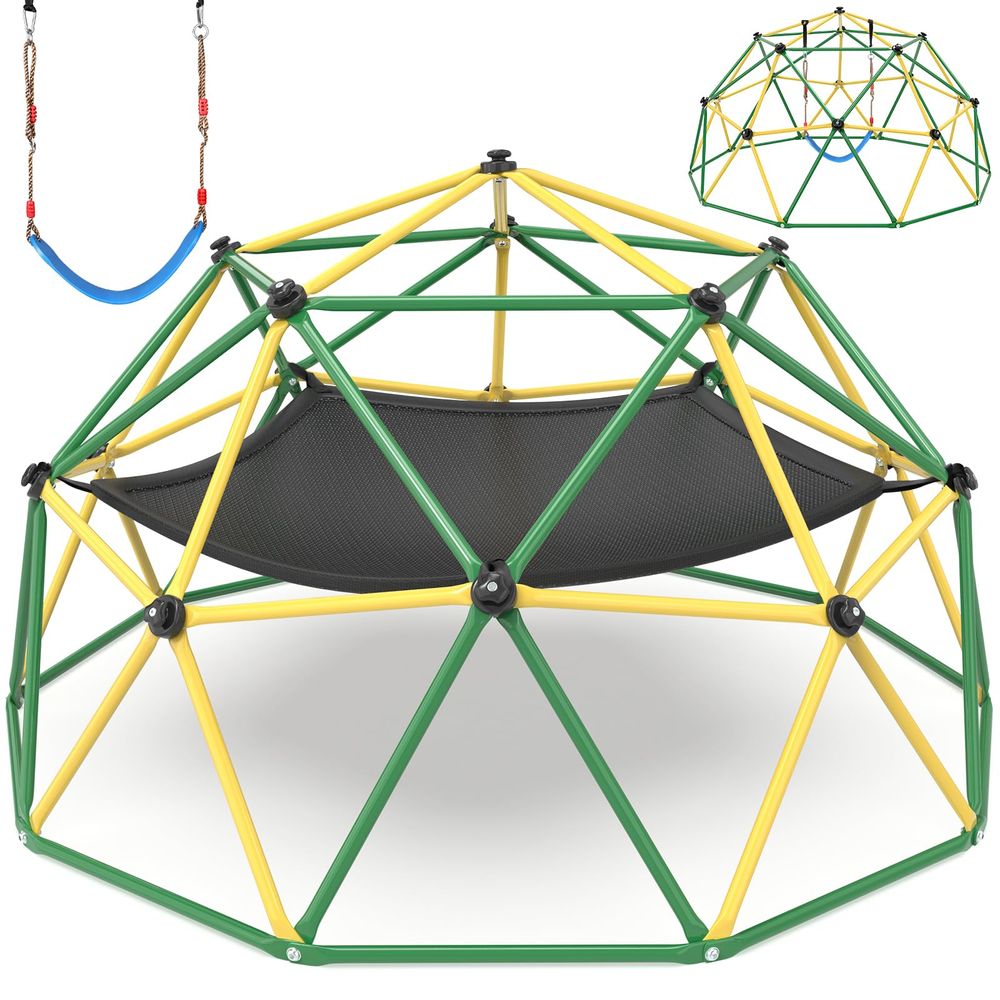 Kids Outdoor Dome Climber - Climbing Dome, 10FT Climber with Hammock