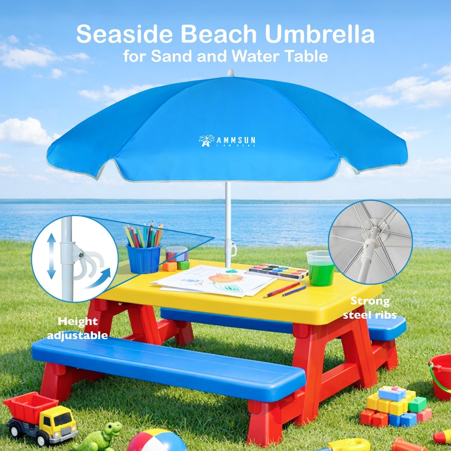 5ft Beach Umbrella for Sand an - Kids Outdoor Play recension och pris
