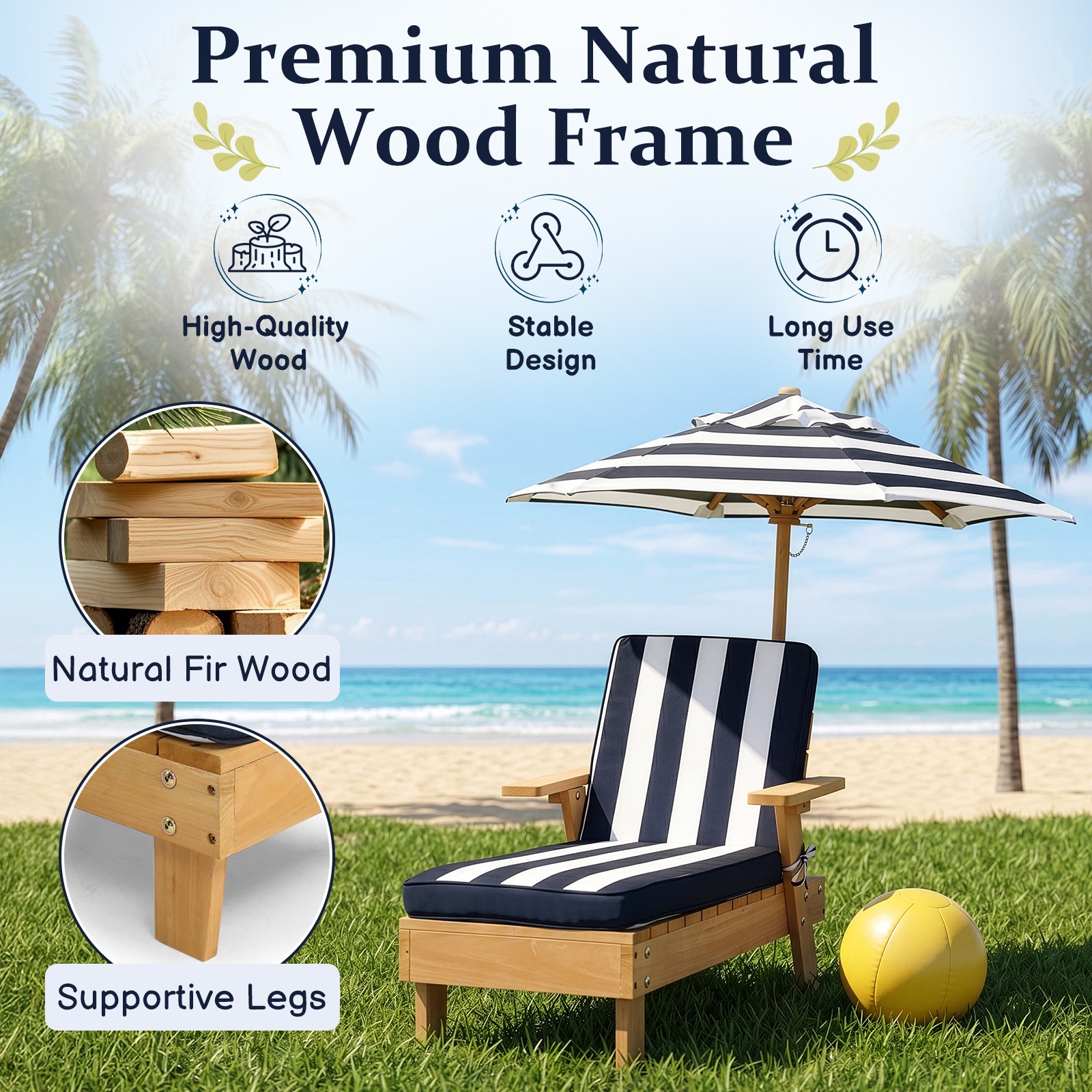 Kids Chaise Lounge Patio Loung - Kids Outdoor Lounge Chair With Umbrella recension och pris