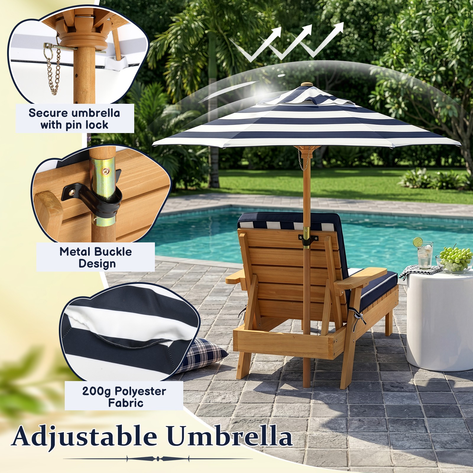 Kids Chaise Lounge Patio Loung - Kids Outdoor Lounge Chair With Umbrella recension och pris