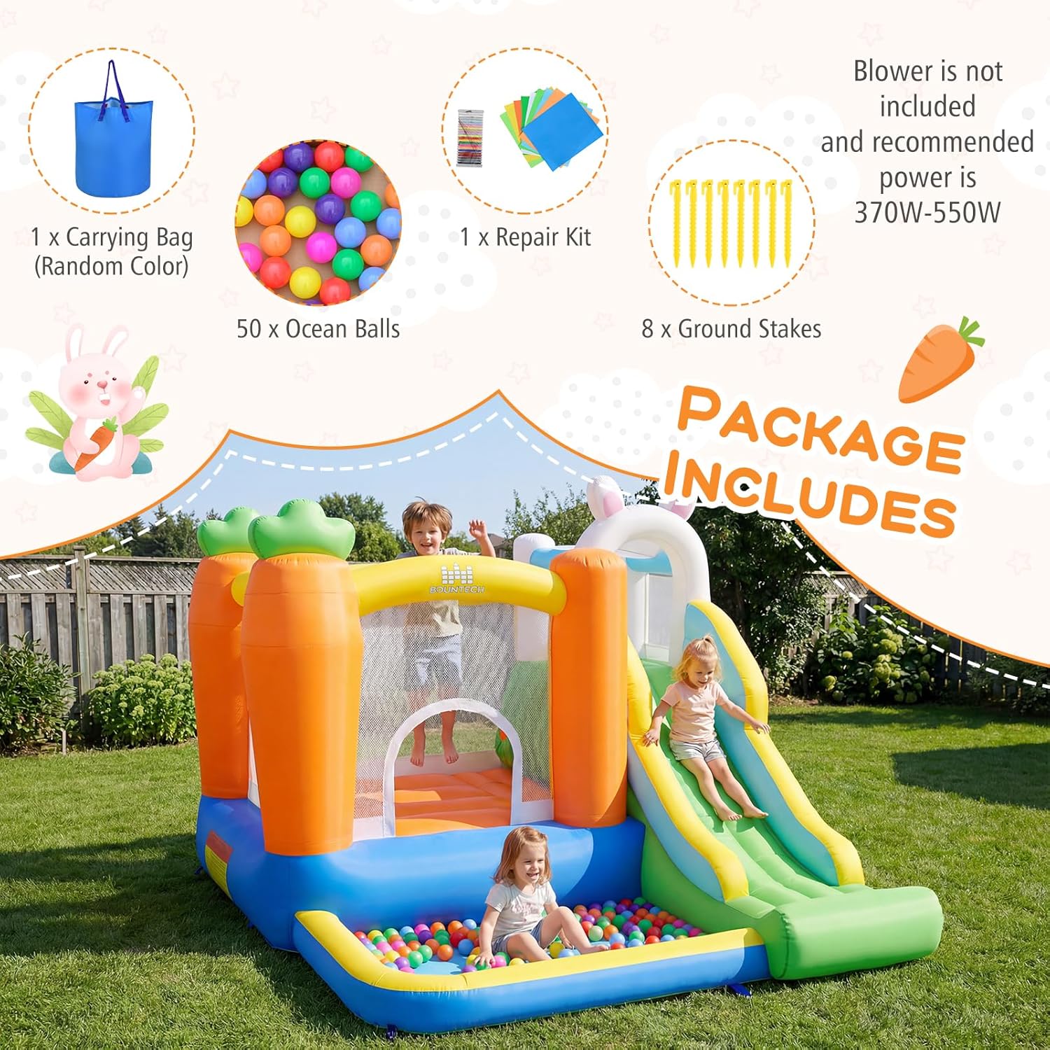 Inflatable Bounce House with B - Kids Outdoor Area recension och pris