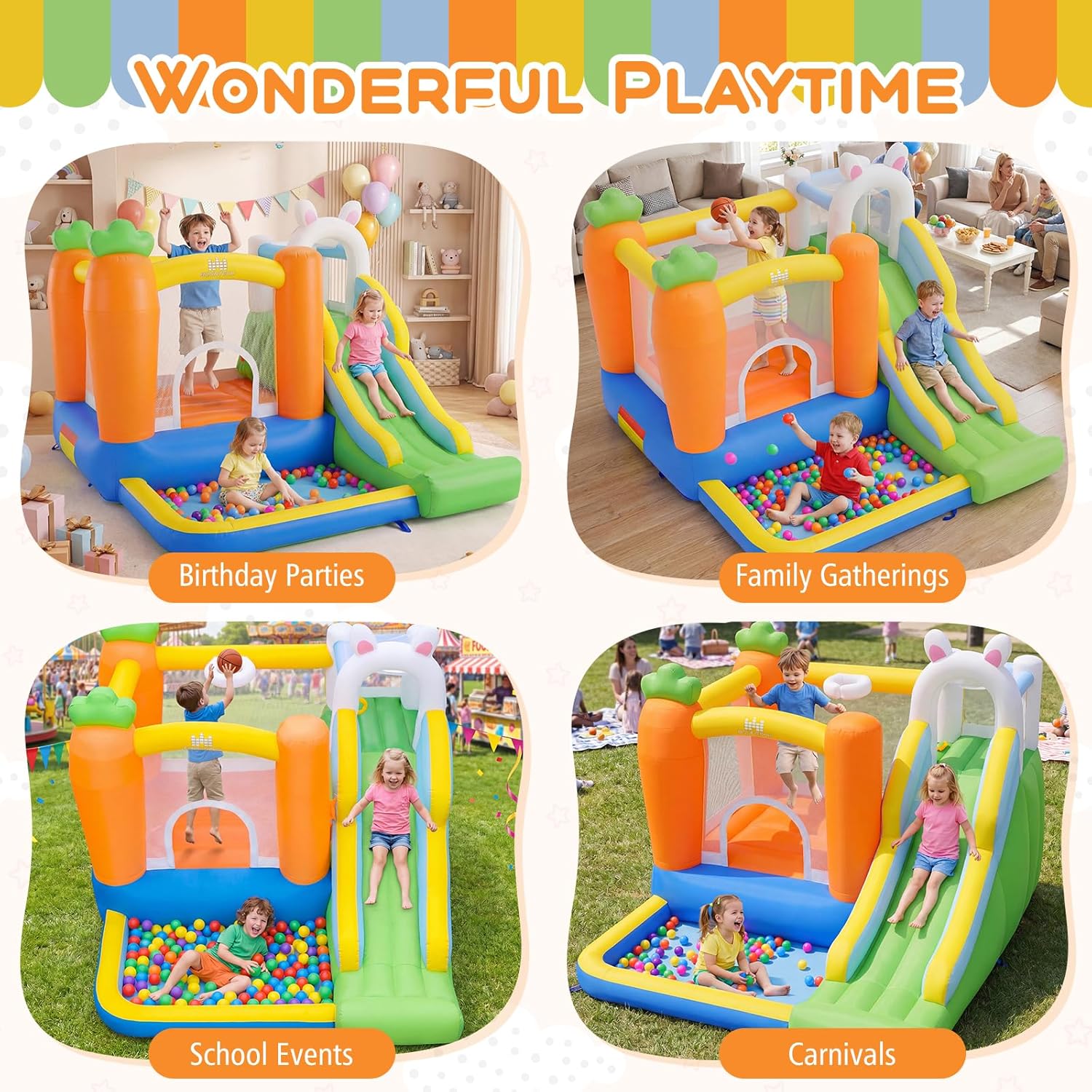 Inflatable Bounce House with B - Kids Outdoor Area recension och pris