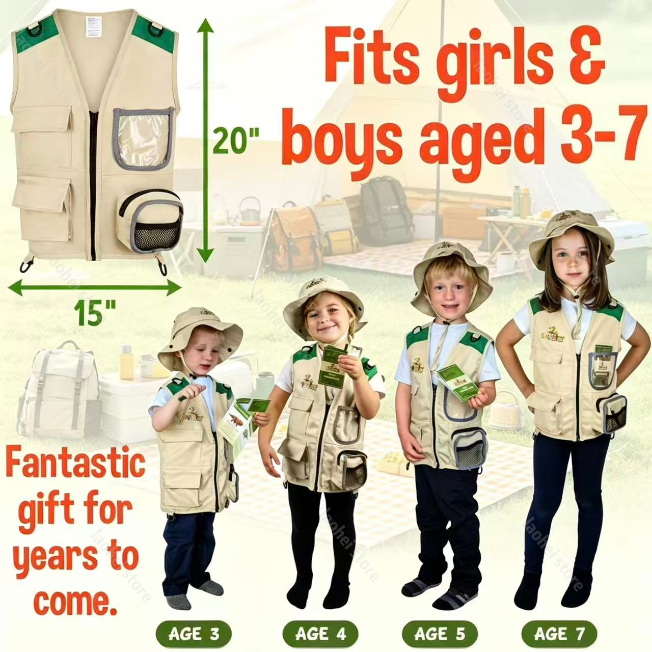 Kids Explorer Vest and Hat Cos - Kids Outdoor Play recension och pris