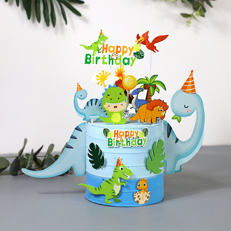 Cartoon Dinosaur Cake Decorati - Kids Outdoor Merry Go Round recension och pris