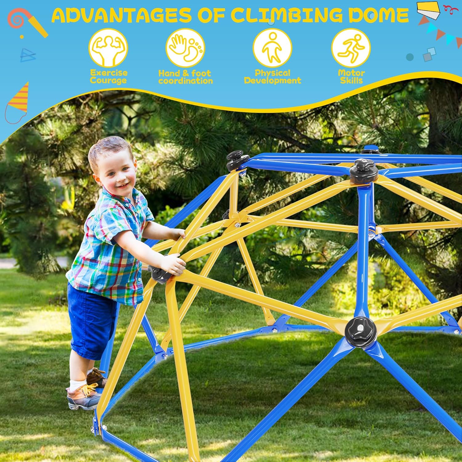 Climbing Dome, 6FT Geometric D - Kids Outdoor Dome Climber recension och pris