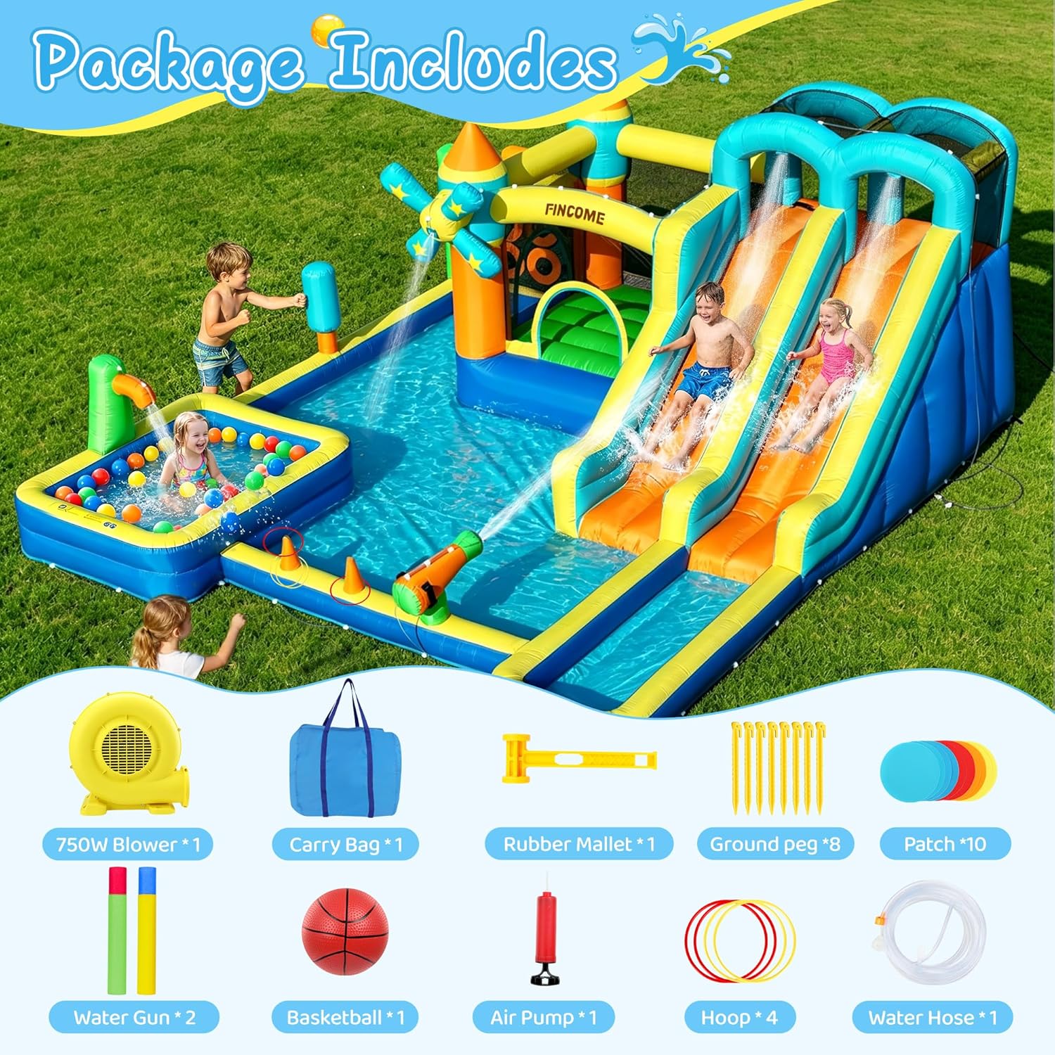 10-in-1 Inflatable Bouncy Cast - Kids Outdoor Climbing recension och pris