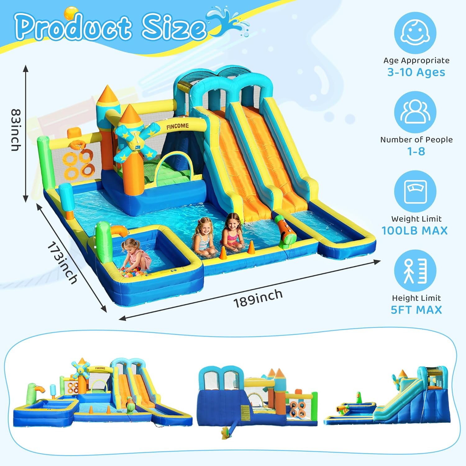 10-in-1 Inflatable Bouncy Cast - Kids Outdoor Climbing recension och pris