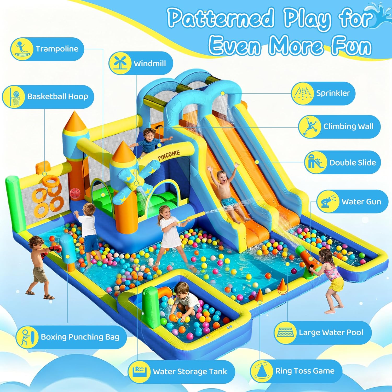 10-in-1 Inflatable Bouncy Cast - Kids Outdoor Climbing recension och pris