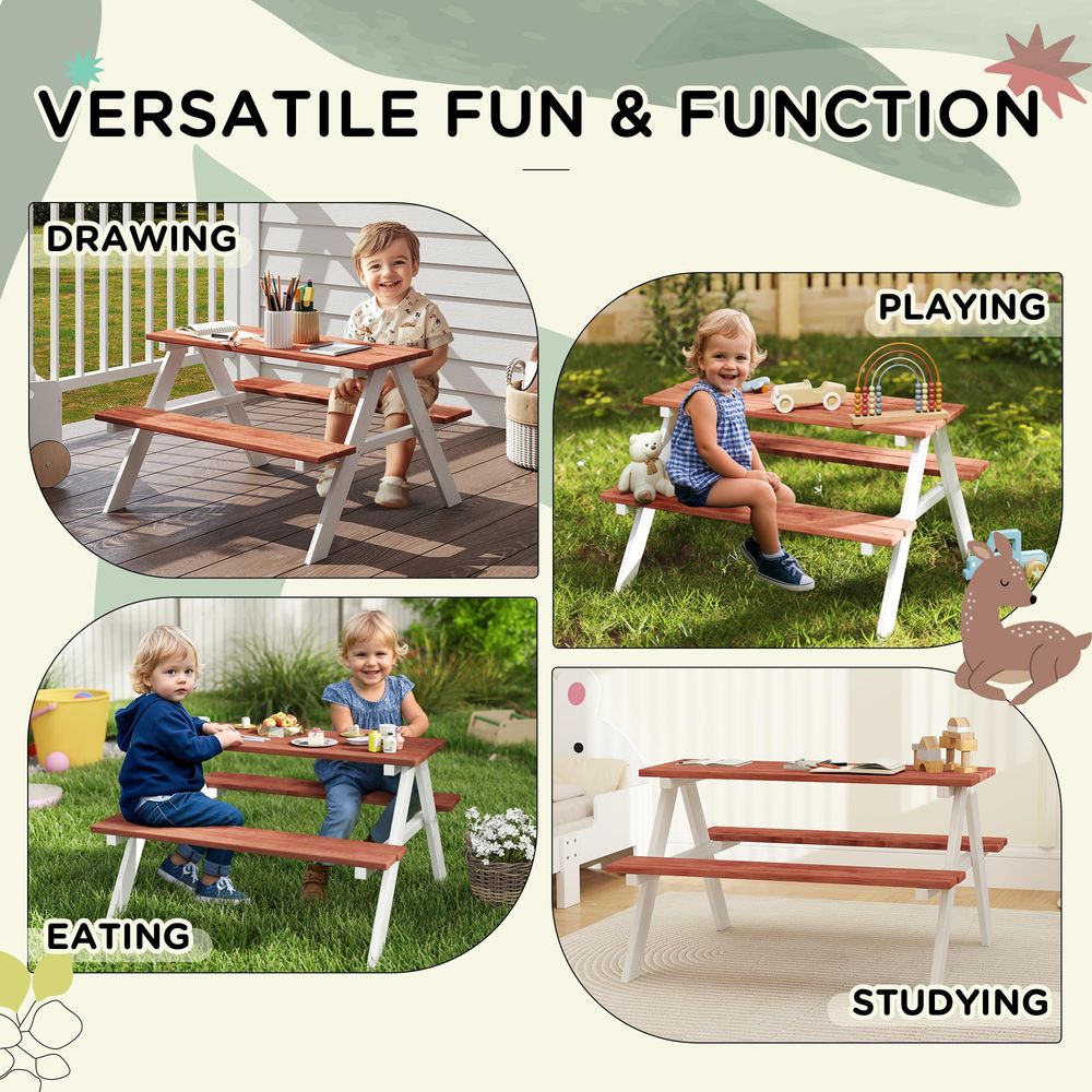 Kids Picnic Table Set, Wooden  - Kids Outdoor Toys B&Q recension och pris