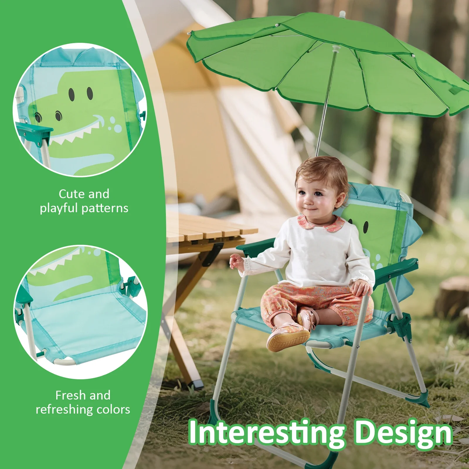 Kids Folding Beach Chair With  - Kids Outdoor Lounge Chair With Umbrella recension och pris