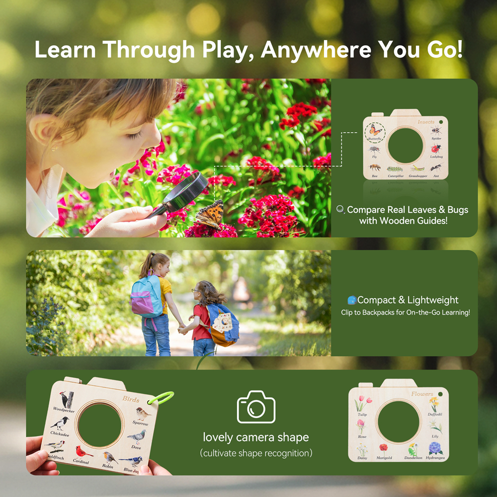Wooden Camera Shape Nature Cog - Kids Outdoor Fun recension och pris