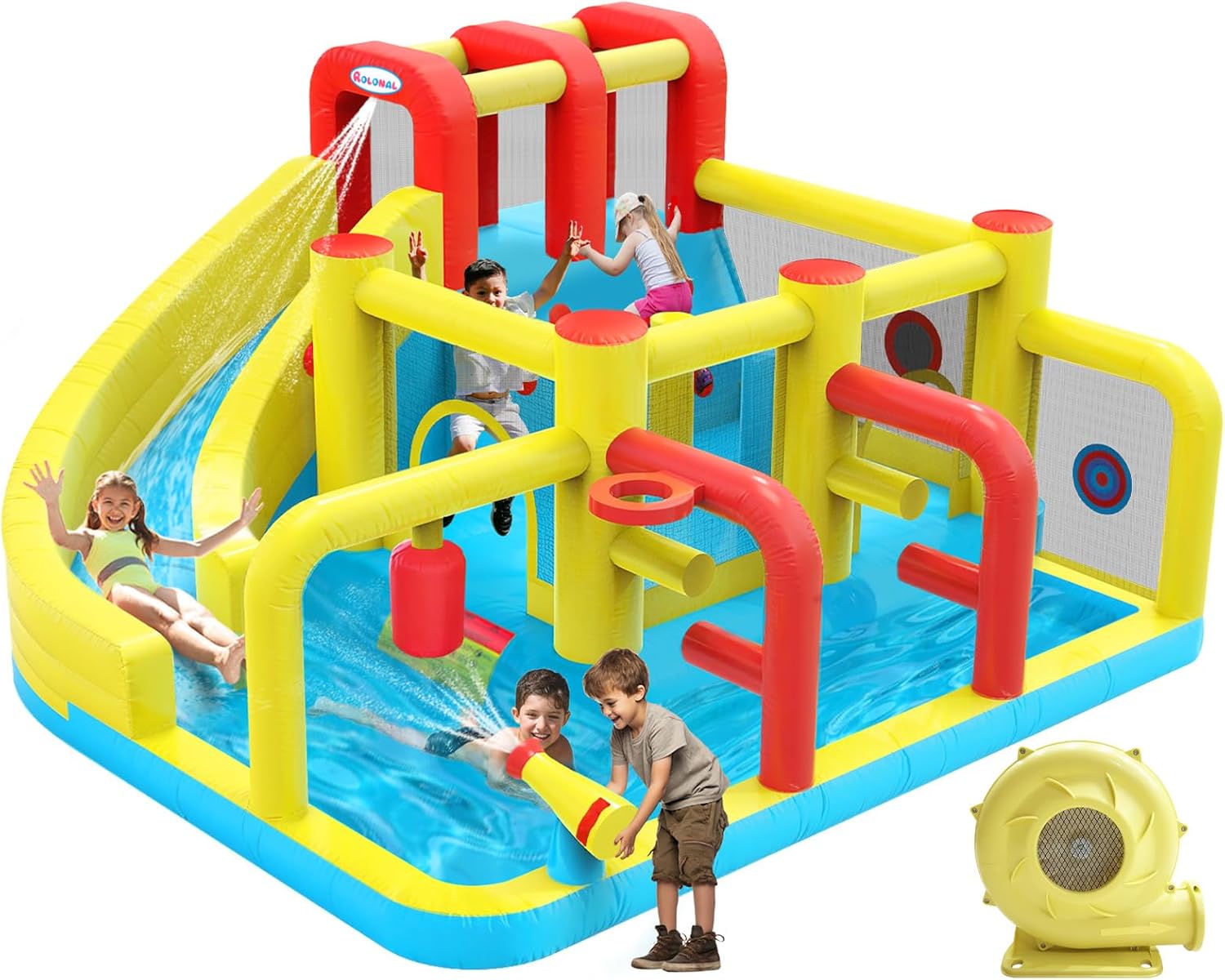 Kids Inflatable Water Slide Bo - Kids Outdoor Basketball Hoop recension och pris