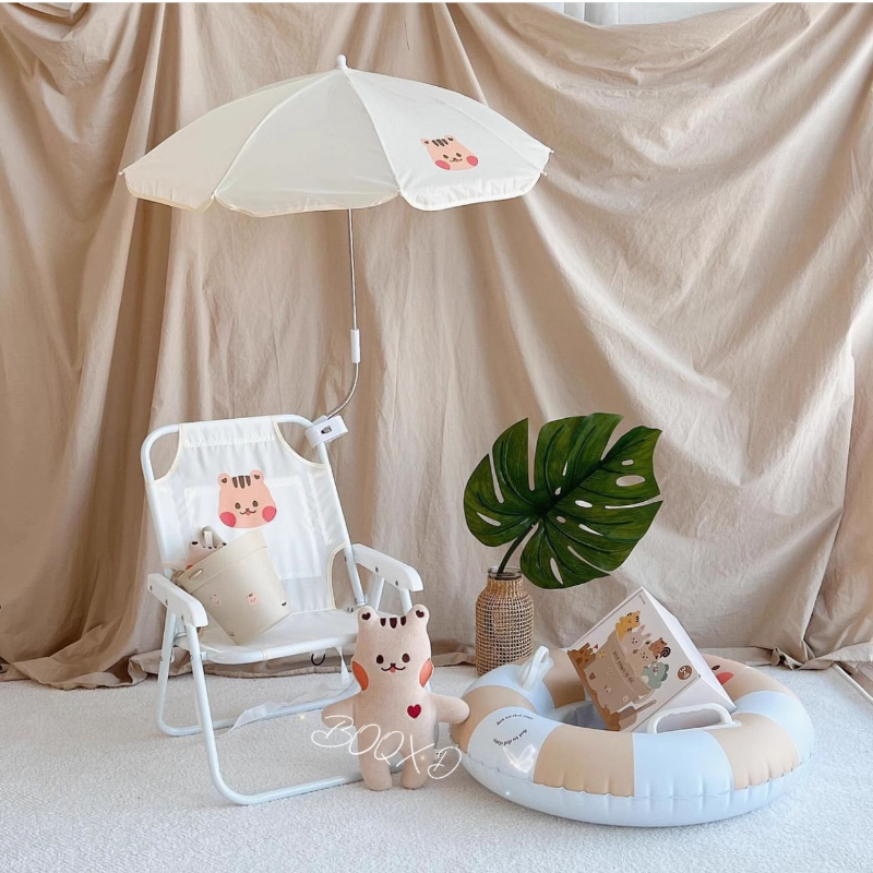 Teddy Bear Pattern Kids Lounge - Kids Outdoor Lounge Chair With Umbrella recension och pris