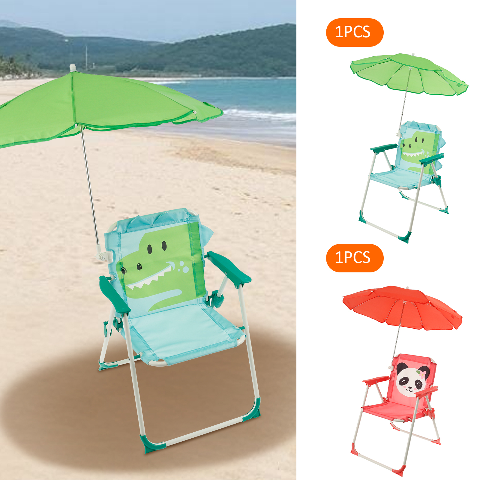 Kids Folding Beach Chair With  - Kids Outdoor Lounge Chair With Umbrella recension och pris