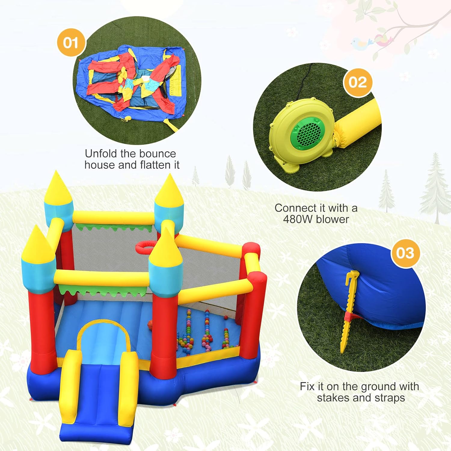Inflatable Bounce Castle for K - Kids Outdoor Area recension och pris