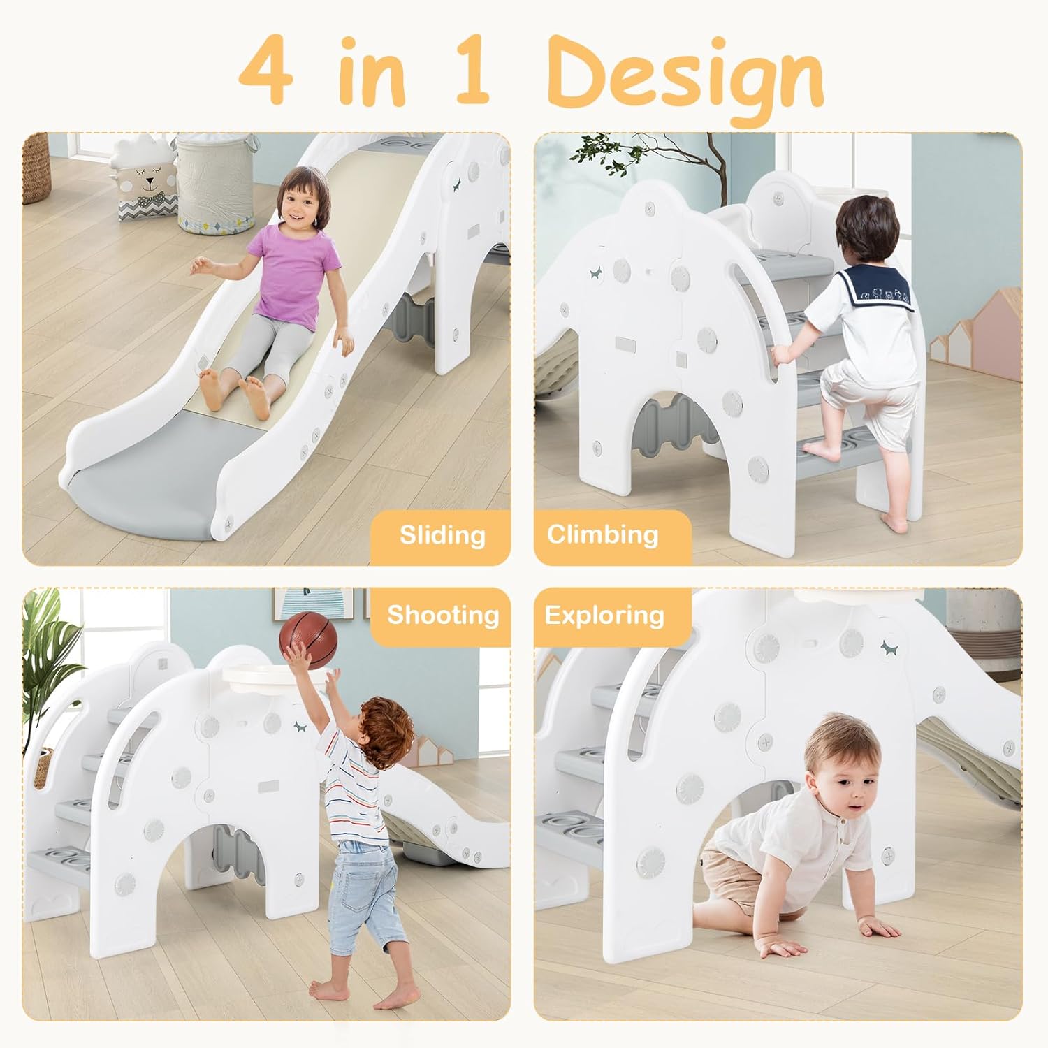Toddler Slide, 4 in 1 Indoor K - Kids Outdoor Climbing recension och pris
