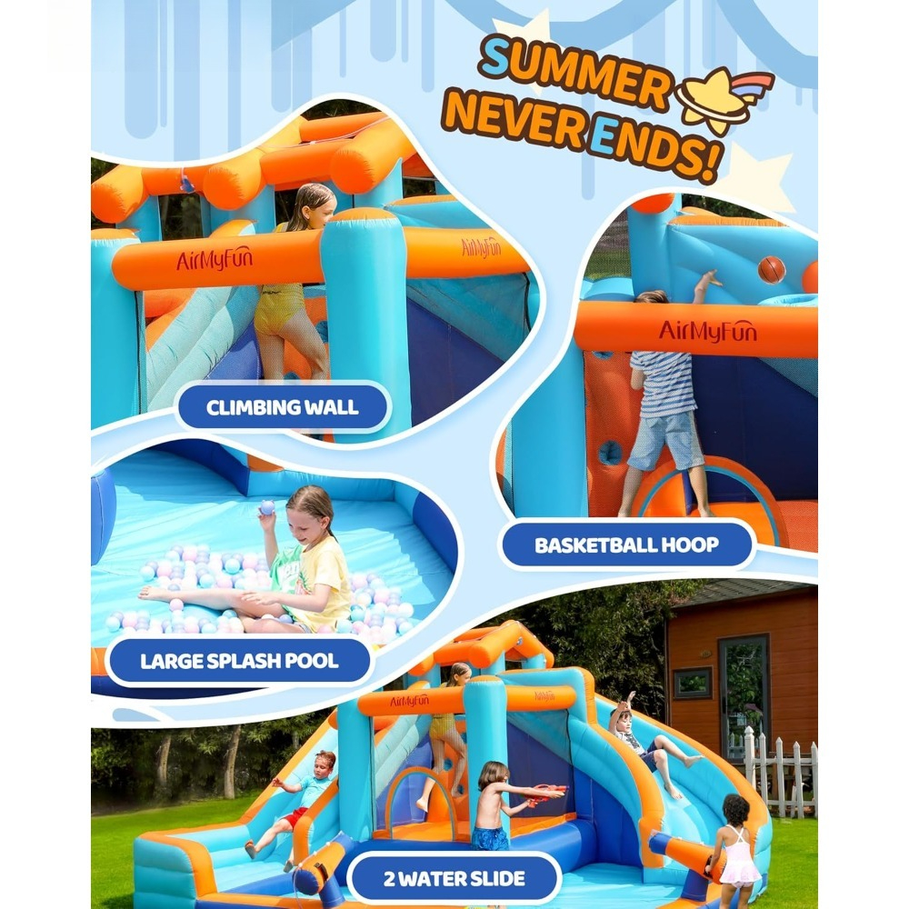 Large Water Slide Bounce House - Kids Outdoor Play recension och pris