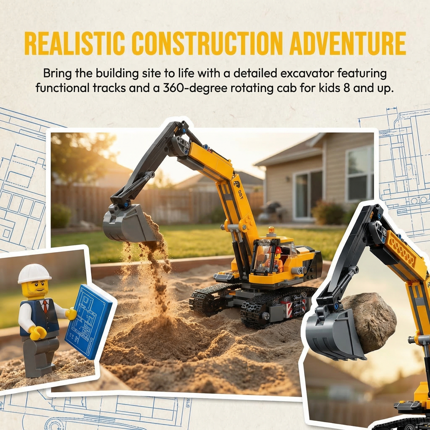 City Yellow Construction Excav - Kids Outdoor Excavator recension och pris