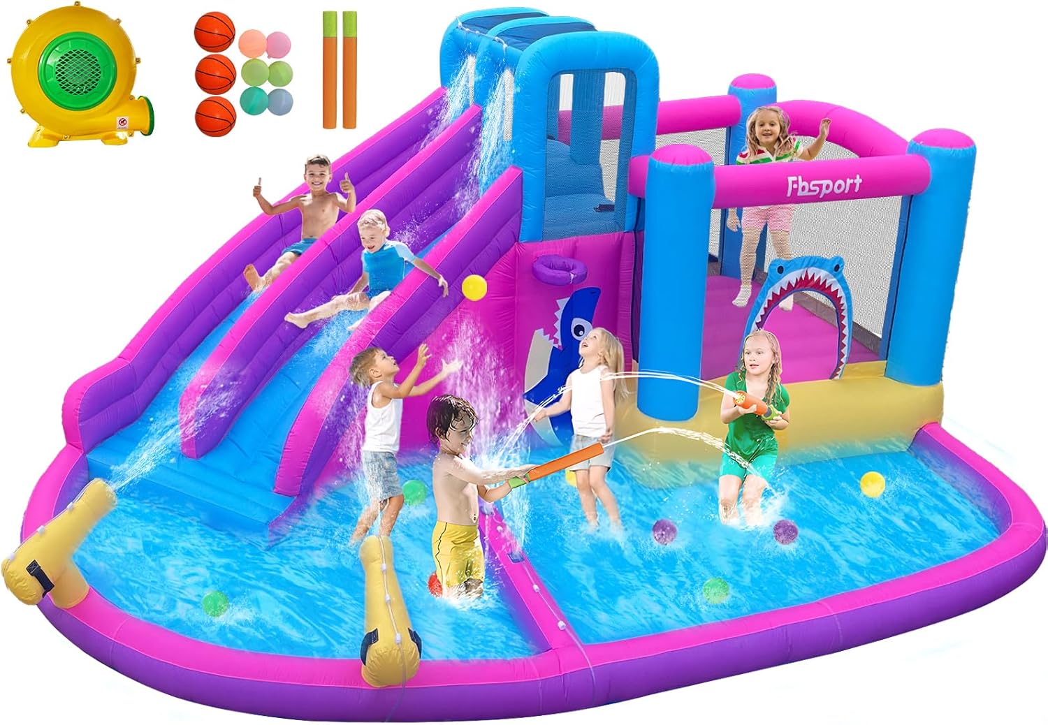 Twin Water Slides Inflatable B - Kids Outdoor Climbing recension och pris