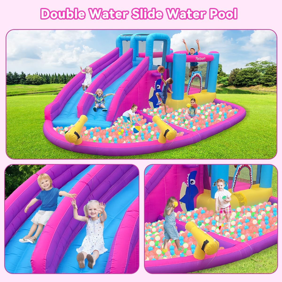 Twin Water Slides Inflatable B - Kids Outdoor Climbing recension och pris