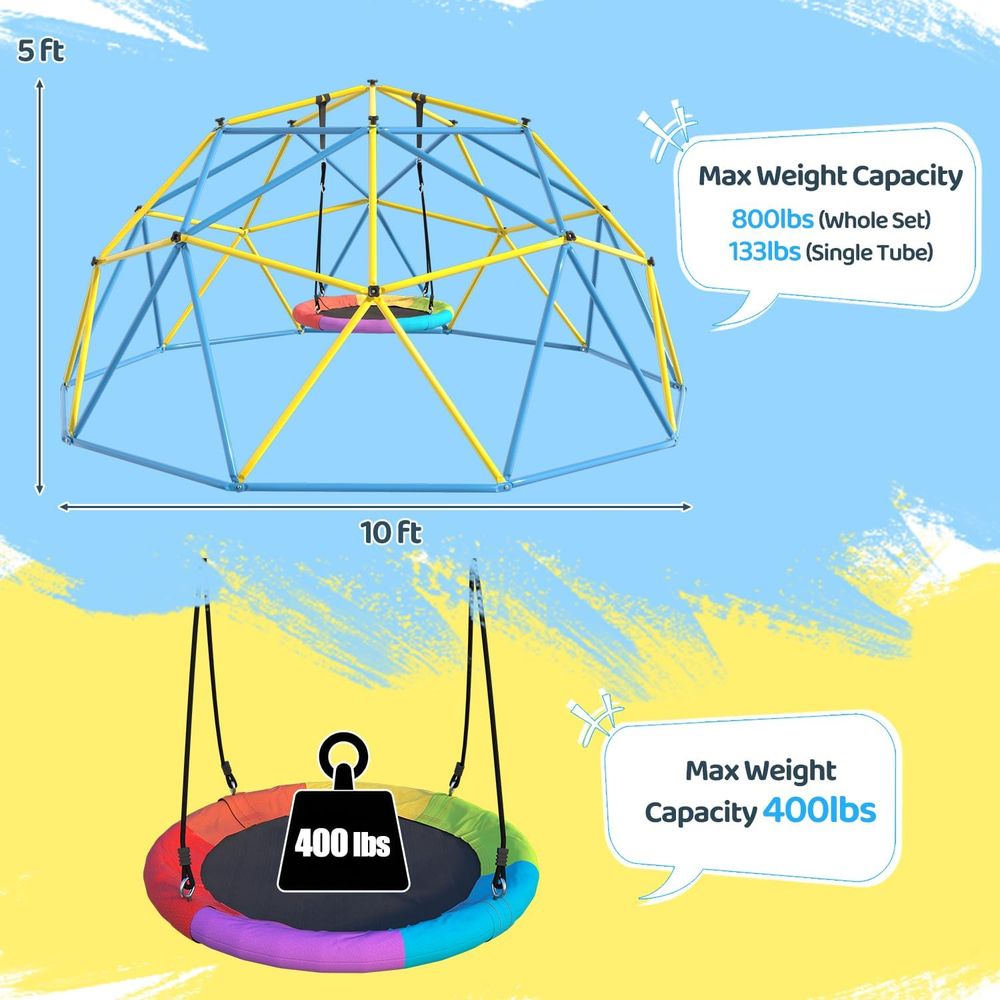 Rainbow Saucer Swing 10ft Dome - Kids Outdoor Dome Climber recension och pris