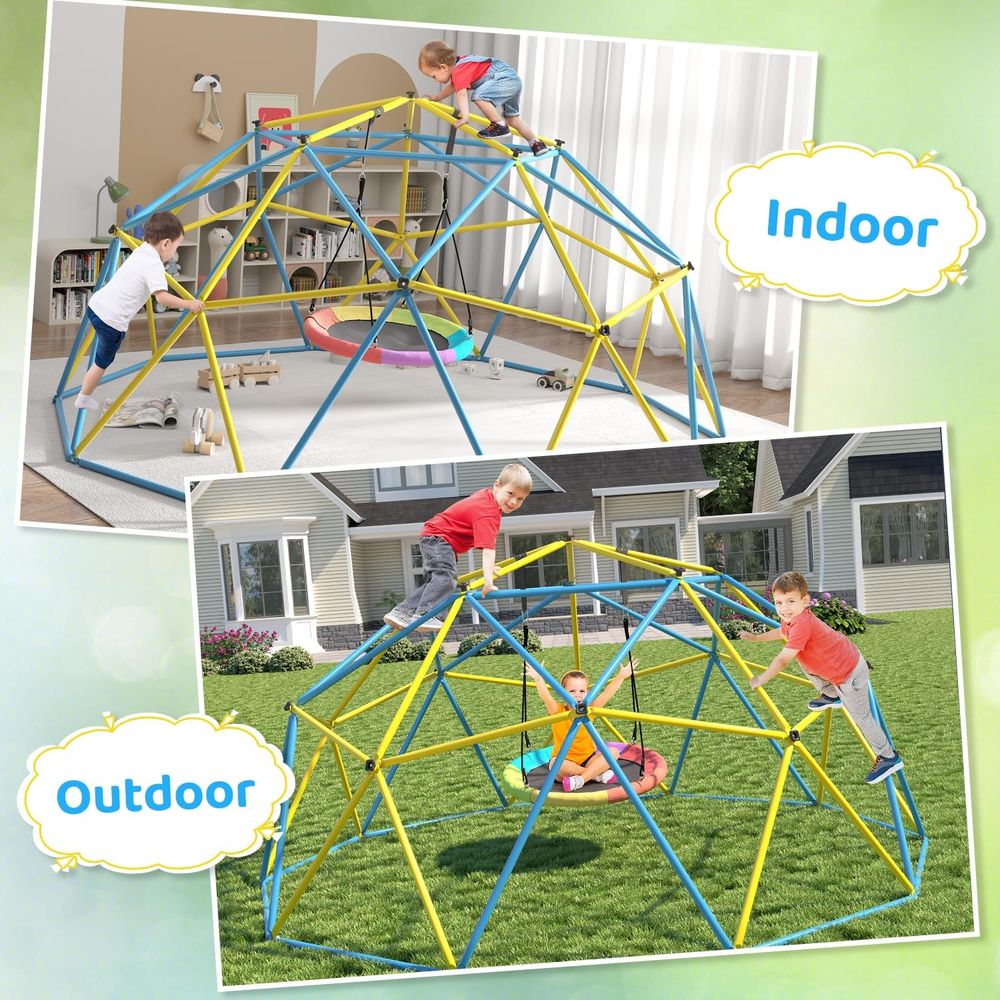 Rainbow Saucer Swing 10ft Dome - Kids Outdoor Dome Climber recension och pris