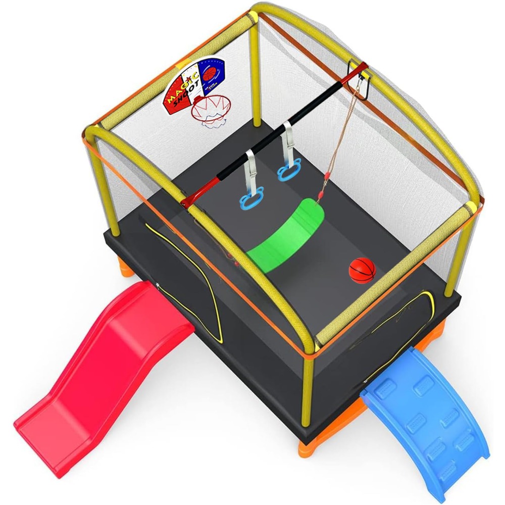 6.5Ft 7-in-1 Rectangle Trampol - Kids Outdoor Climbing recension och pris