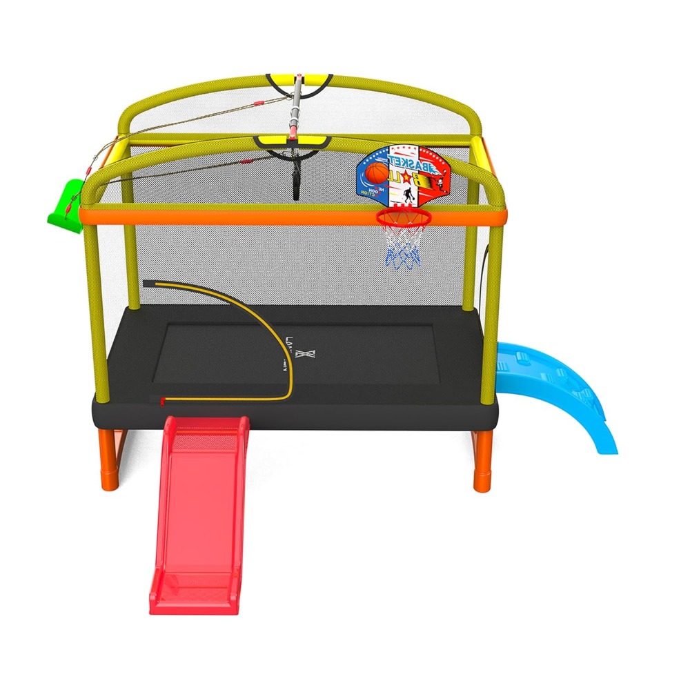 6.5Ft 7-in-1 Rectangle Trampol - Kids Outdoor Climbing recension och pris