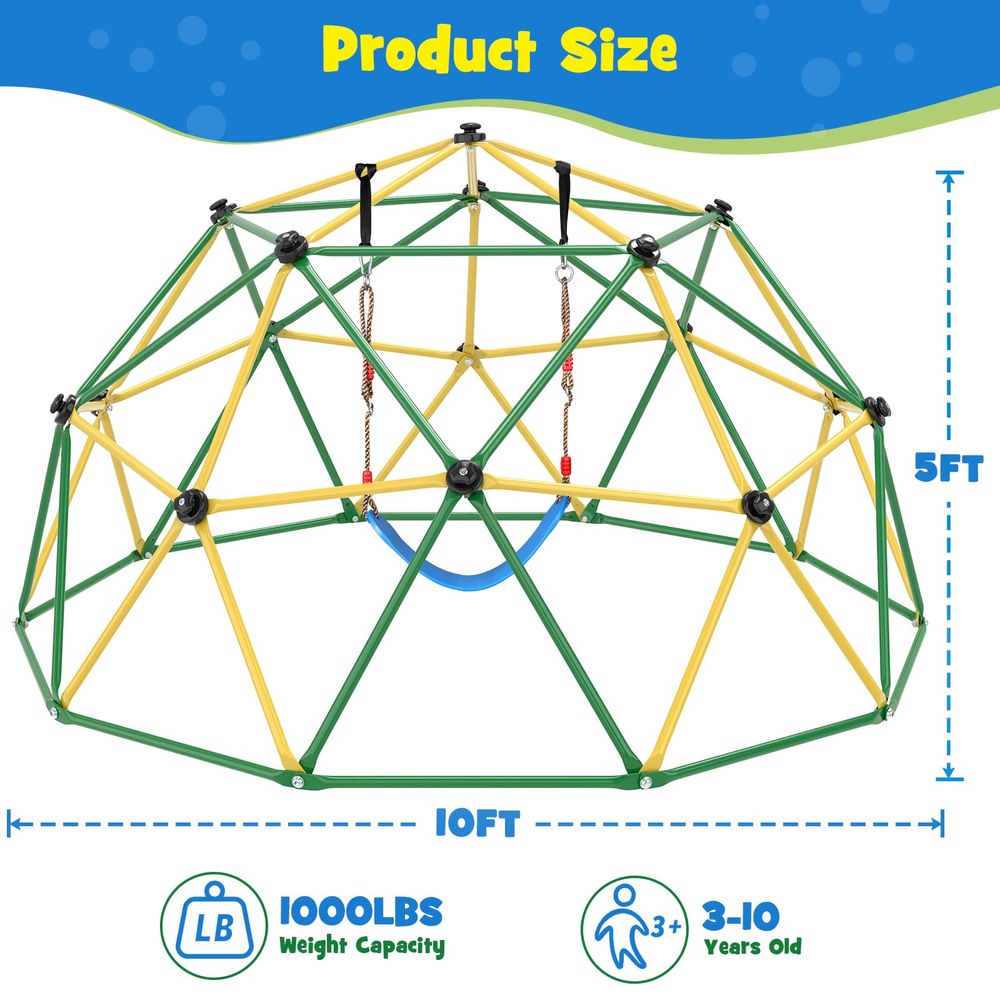 Climbing Dome, 10FT Climber wi - Kids Outdoor Dome Climber recension och pris