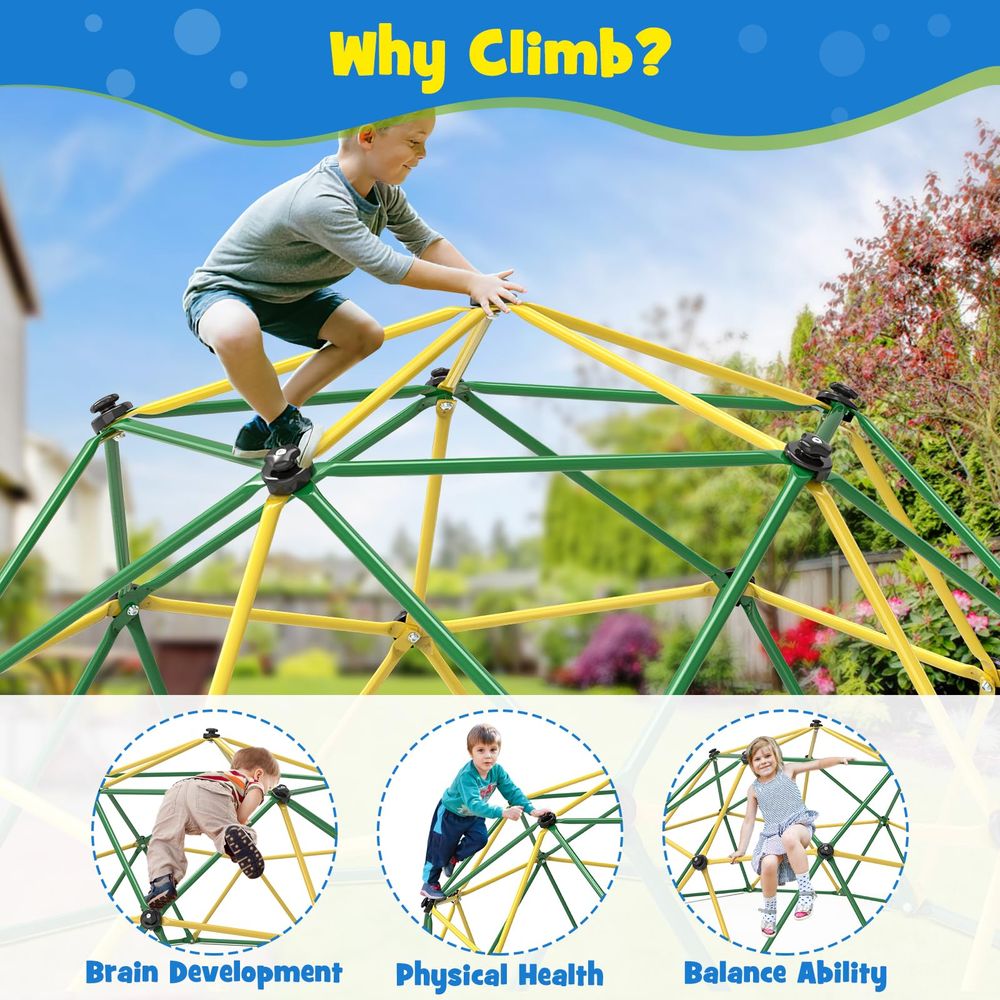 Climbing Dome, 10FT Climber wi - Kids Outdoor Dome Climber recension och pris
